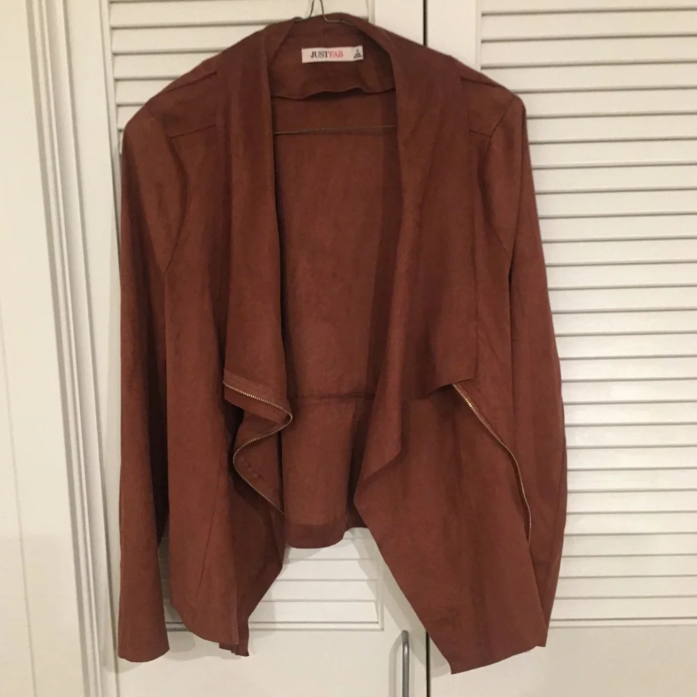 JustFab Waterfall faux Suede Jacket - Picture 2 of 6